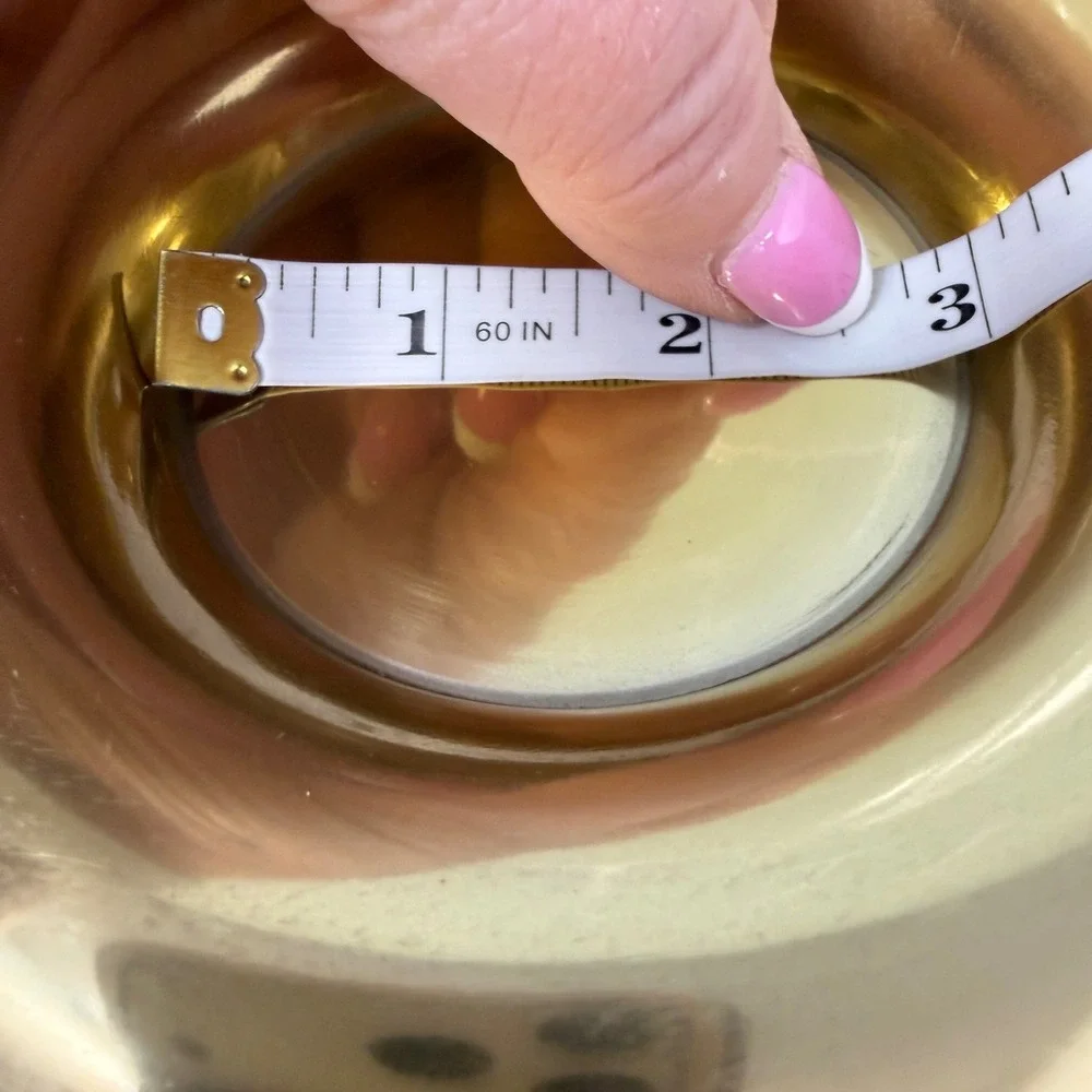 World Market Balloon Gold Pillar Candle Holder – Modern Brass Tone Trinket Dish